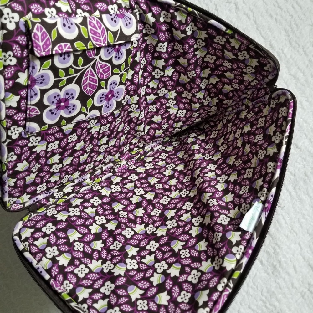 Vera Bradley Plum Petals Quilted Zip Laptop Sleeve Protective Cover Retired Rare - Picture 8 of 8